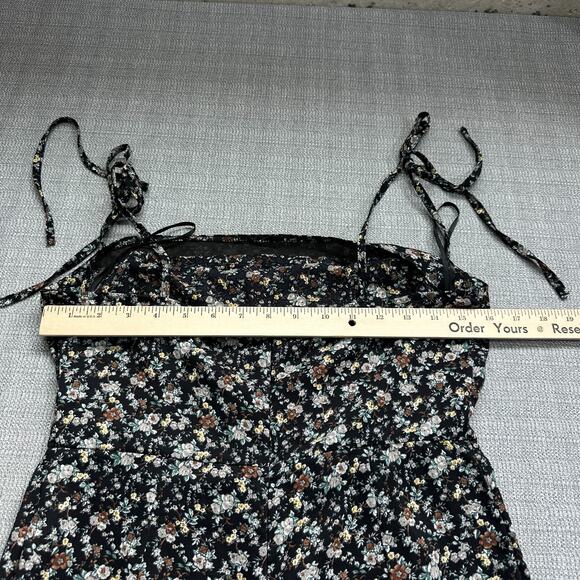 Boho Jumpsuit Medium Floral Tie‎ Strap Retro 70's Vibe Flare Wide Leg Festival - Picture 6 of 10